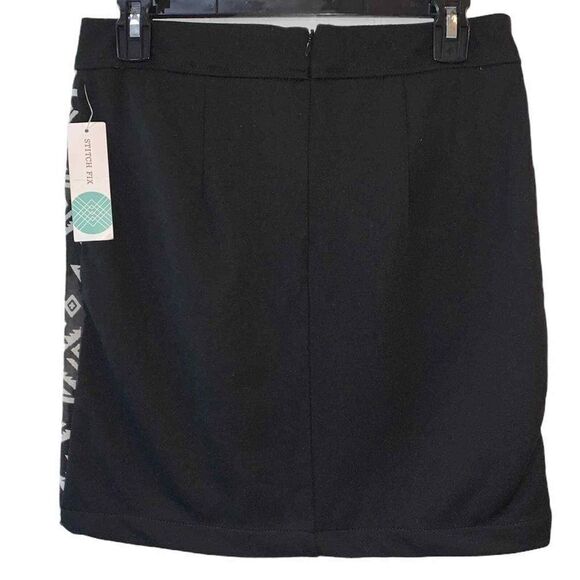Pixley Aztec Pencil Skirt Women’s Small Black White Above Knee Mini Western - Picture 3 of 4